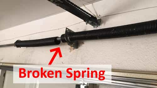 broken garage door spring