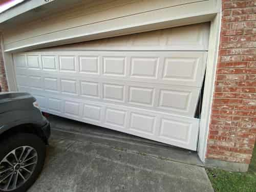 uneven garage door