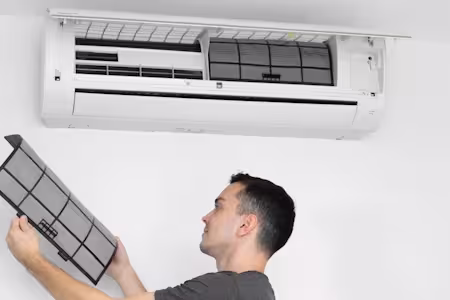 mini-split ac unit in garage